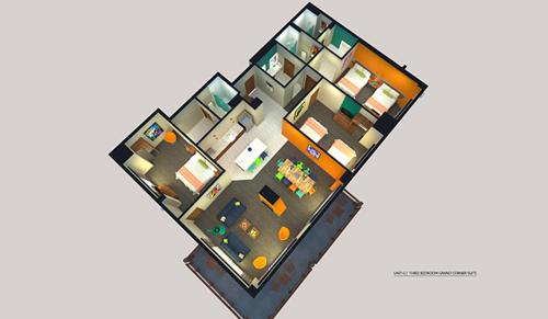 a rendering of a small apartment building at The Kartrite Resort and Indoor Waterpark in Monticello