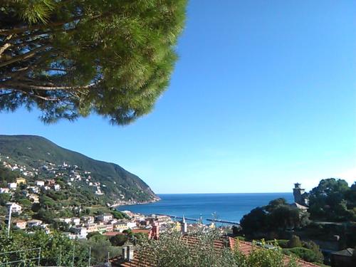 a view of a city and the ocean at Ariabuona in Moneglia