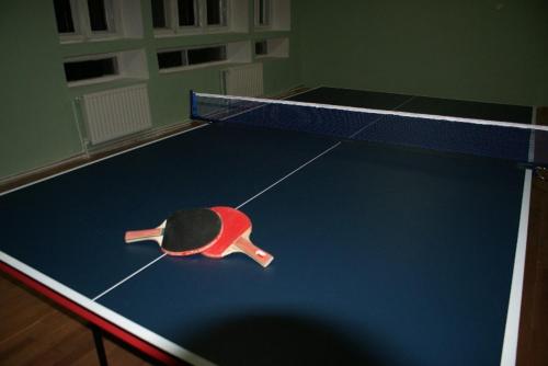 a ping pong ball on top of a ping pong table at Odzun Hotel in Alaverdi