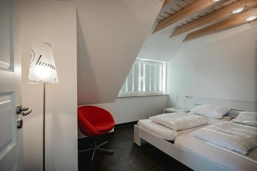Postel nebo postele na pokoji v ubytování Ferienhaus Nordbrise