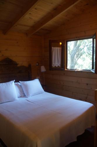 マサネット・デ・カブリニスにあるEl Curtiotのベッドルーム(大きな白いベッド1台、窓付)