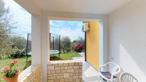 a view from the hallway of a house at Apartments Goga in Umag