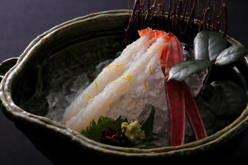 a basket with some food in it at Jukaitei in Kyotango