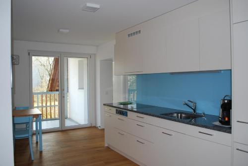 a kitchen with a sink and a counter top at Niederfeld83 in Winterthur