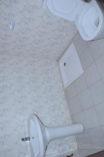 a bathroom with a toilet and a sink at Selam Guest House in Lalibela