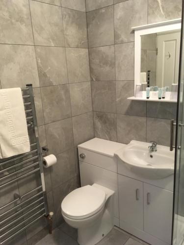 a bathroom with a toilet and a sink at Grosvenor Hotel in Robin Hood's Bay