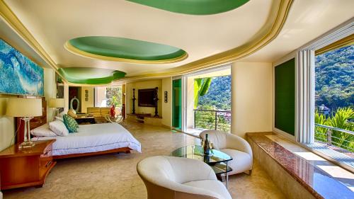 Katil atau katil-katil dalam bilik di P V Villa 4 rent near Colomitos, Las Animas, Yalapa beach