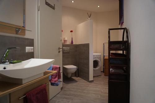 Koupelna v ubytování Ferienwohnung Bergblick