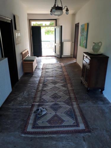 a hallway with a rug on the floor of a room at Erzherzog-Johann Ferienhaus mit besonderem Flair in Stainz