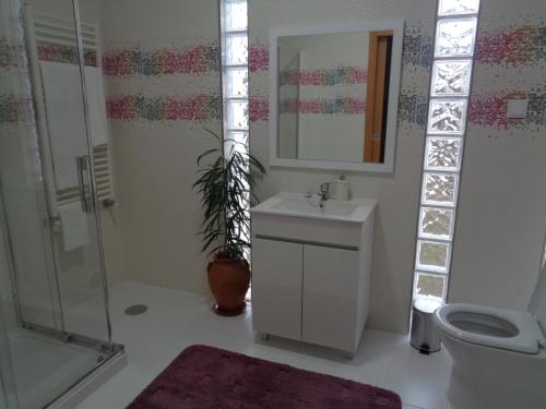 Et badeværelse på Charrua do Mondego - Alojamento Local