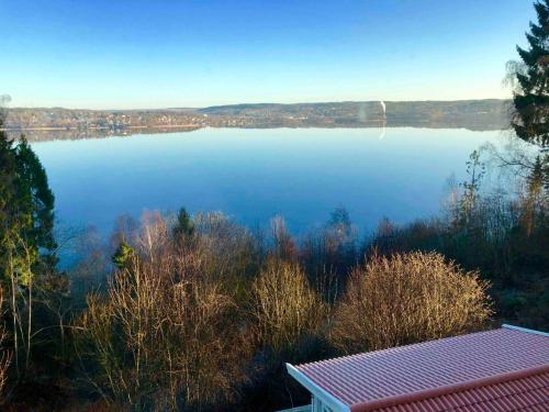 a view of a large body of water at Lovely studio apartment seaview & private sauna in Lerum
