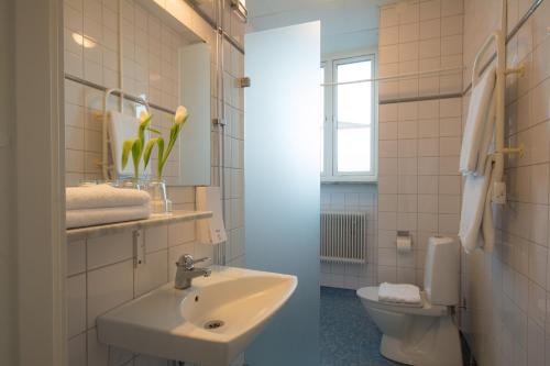 Koupelna v ubytování Hotell Aston