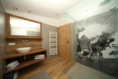 Ванная комната в Appartementhaus Burgfried