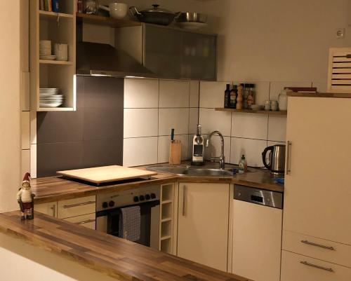 Kuchyň nebo kuchyňský kout v ubytování Auszeit im Allgäu