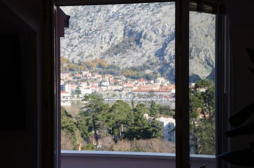 a view of a city from a window at Maritimo Apartments in Kotor