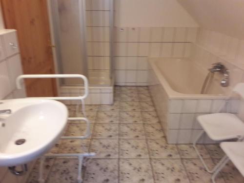 Koupelna v ubytování Landhaus am Fritzschberg