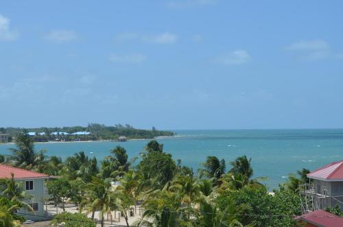 a view of the ocean from a resort at KhalKob's Estate in Placencia