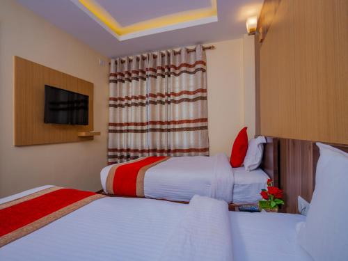Cama o camas de una habitación en Hotel Deepshree