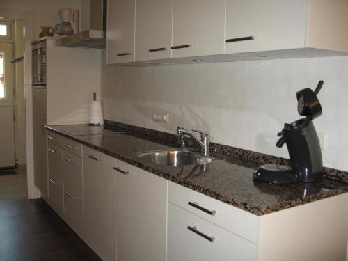 a kitchen with a sink and a counter top at De Oosterberg in Egmond aan Zee