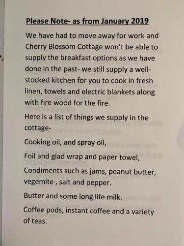 een pagina van een document met een gedicht bij Cherry Blossom Cottage-with country charm and spa in Stanthorpe