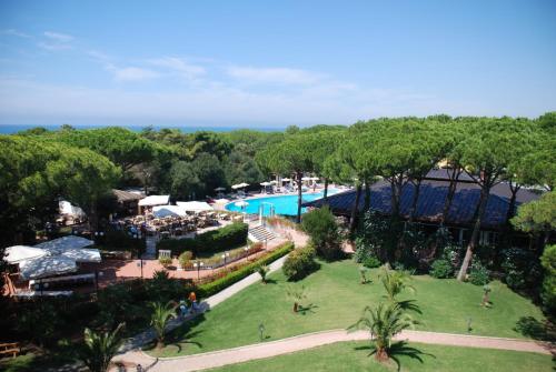 an aerial view of the pool at a resort at Park Hotel Marinetta - Beach & Spa in Marina di Bibbona