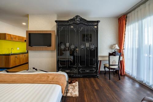 Ein Bett oder Betten in einem Zimmer der Unterkunft Emerald Central