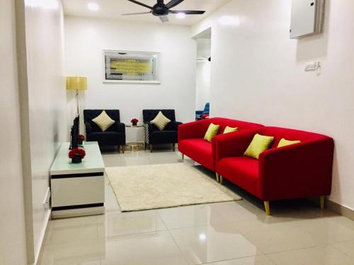 Χώρος καθιστικού στο Aisya homestay jerteh