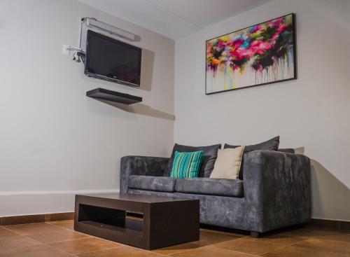 TV a/nebo společenská místnost v ubytování HOTEL CAREYES