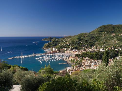 a view of a harbor with boats in the water at Albergo Annabella in Santa Margherita Ligure