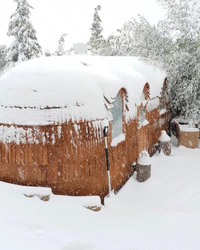Tiny House Igluhut semasa musim sejuk