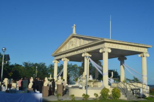 a gazebo with a crowd of people in it at Sea Garden Resort Iloilo in Iloilo City