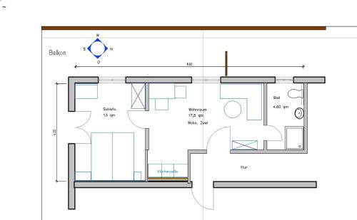 a floor plan of a house at Gästehaus Sonnenbichl in Reit im Winkl