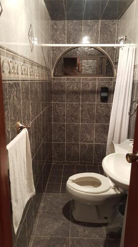 Almoloya de Juárez的住宿－Increíble Casa Colonial " Espacio y Privacidad "，一间带卫生间和水槽的浴室