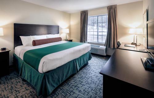 เตียงในห้องที่ Cobblestone Inn & Suites - Durand