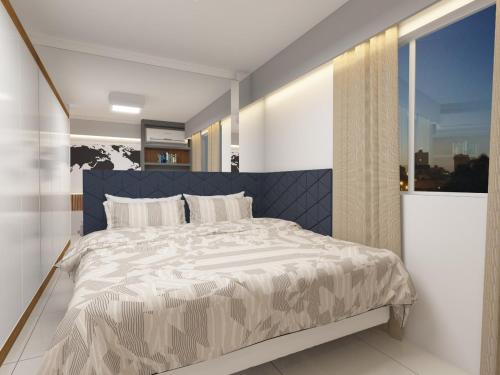 Katil atau katil-katil dalam bilik di Apartamento aconchegante em frente ao Shopping JL