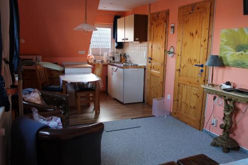 Kuchyň nebo kuchyňský kout v ubytování Googeswill-Wohnung-2