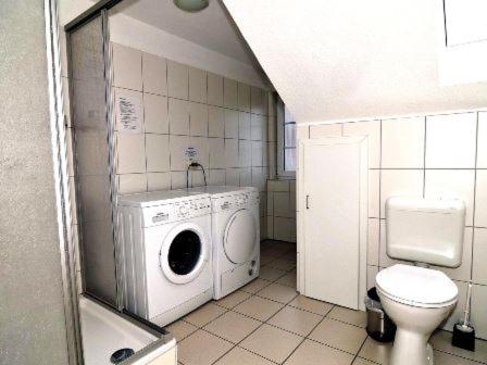 フリードリッヒシュコオクにあるNonnenganshauserのバスルーム(洗濯機、トイレ付)