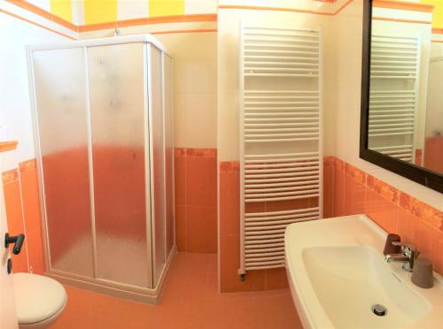 カンネロ・リヴィエーラにあるAppartamento Tennisのバスルーム(シャワー、シンク付)