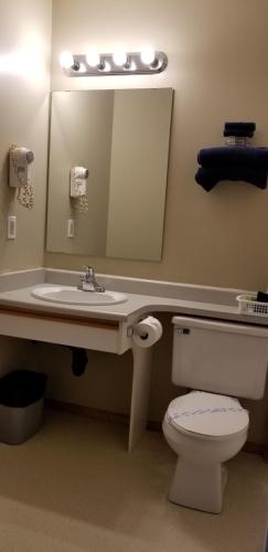 
A bathroom at Athabasca Lodge Motel
