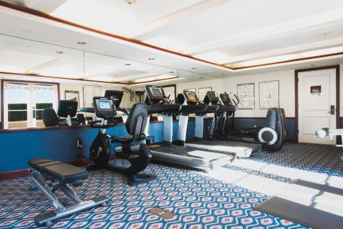 a gym on a cruise ship with tread machines at Harbor View Inn in Santa Barbara