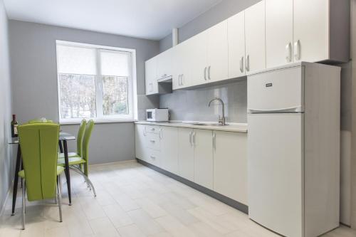 Kuchyň nebo kuchyňský kout v ubytování Apartments near Dolphinarium
