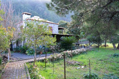 a house with a garden in front of it at Solar Arco de São Jorge in Santana