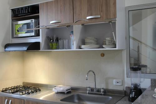 Dapur atau dapur kecil di D Río Apartamentos