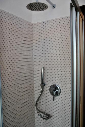 a shower with a shower head in a bathroom at Albergo Motel Dosdè B&B in Grosio