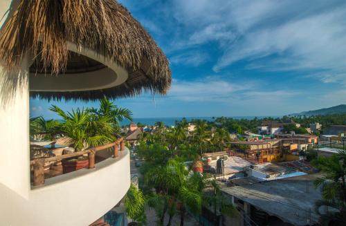 a view of a city from a building at Mi Otra Casa in Sayulita