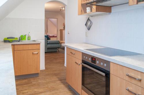Dapur atau dapur kecil di Ferienwohnung Am Waldrand