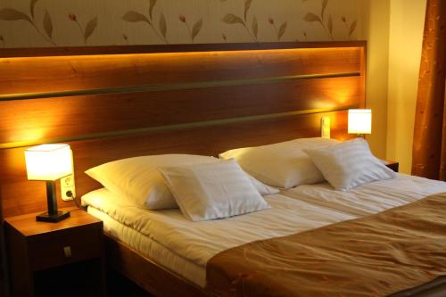 Aranybánya Hotelにあるベッド