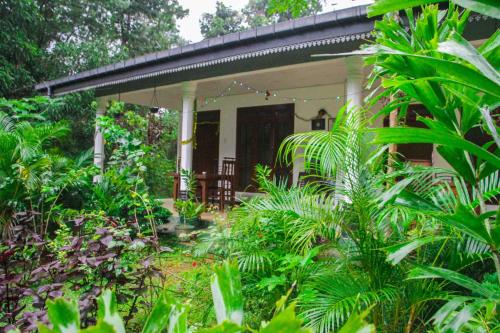una casa en medio de un jardín en Sigiriya Mana B&B, en Sigiriya