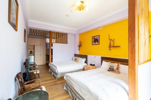 Cama o camas de una habitación en Yunnan Homestaty