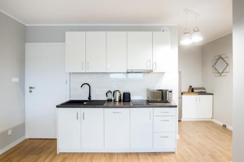 Kuchyňa alebo kuchynka v ubytovaní Apartments Gdynia Na Fali with Free Parking by Noclegi Renters